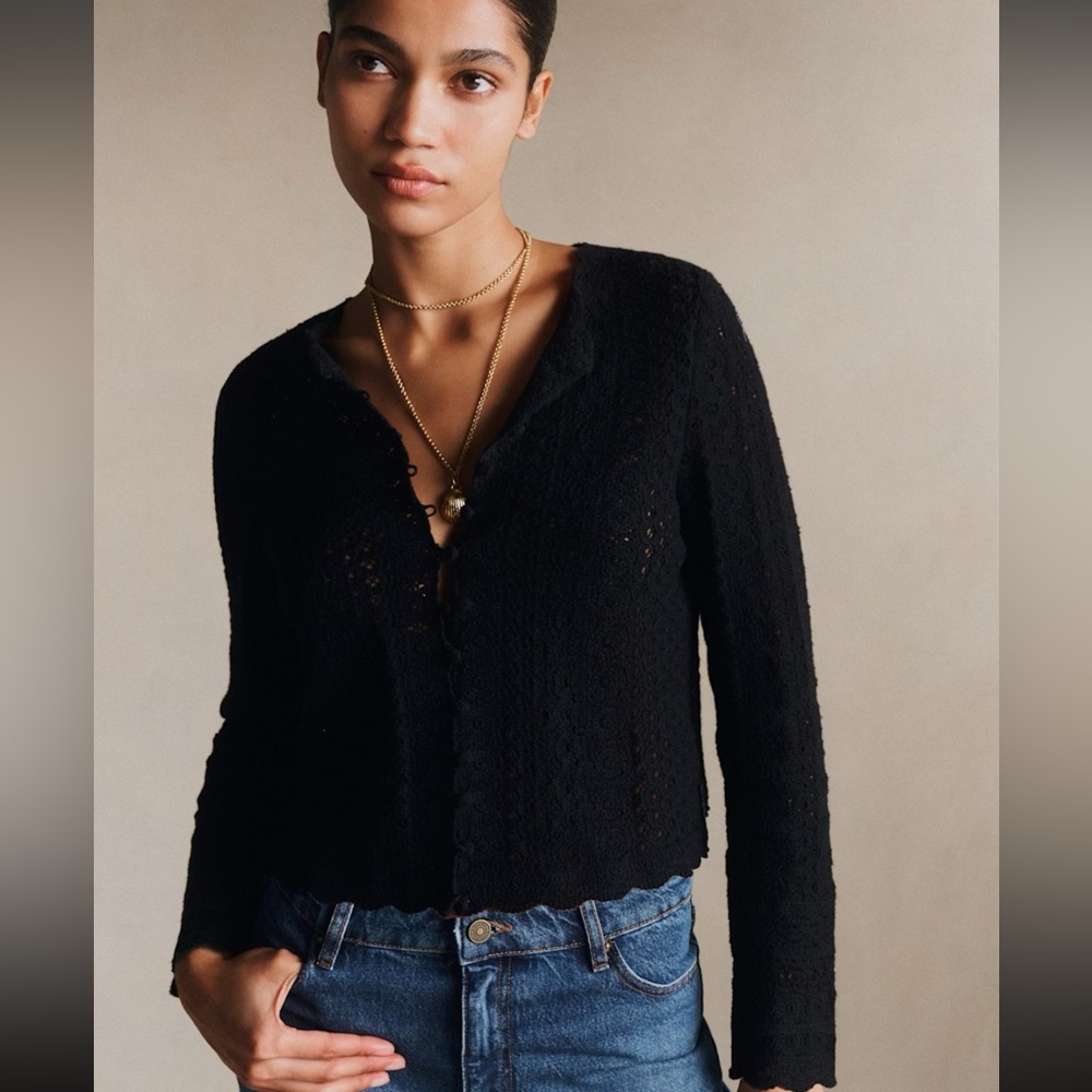Sezane Noelie Cardigan Black - Size XS